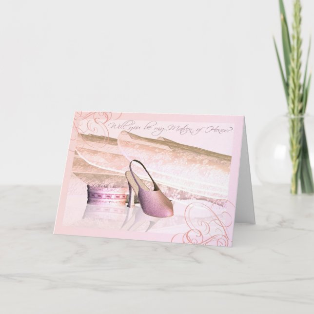 Wirst du meine Ehrenmatrone sein? mit etwas Schlei Einladung (Vorderseite)