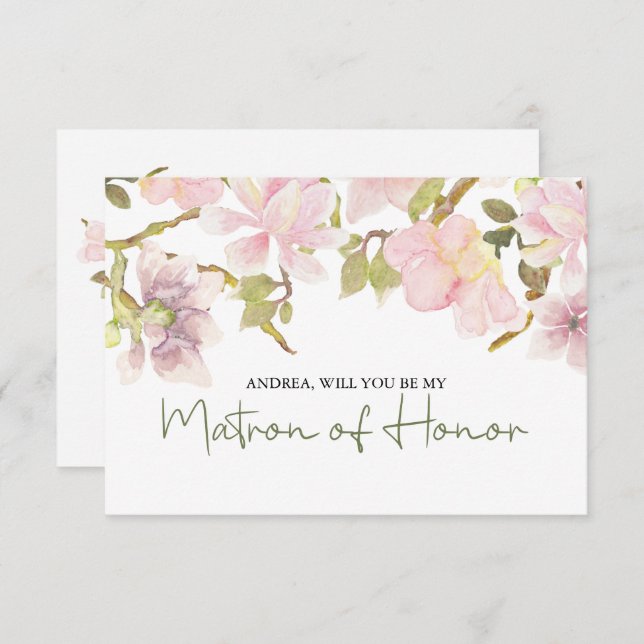 Wirst du meine Ehrenmatrone sein, rosa, blaue Magn (Vorne/Hinten)