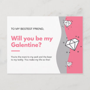 Wirst du meine Galentine sein? Postkarte