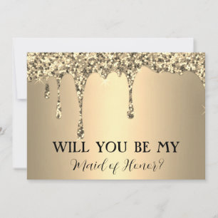 Wirst du meine goldene Glitter-Tropfen sein Save The Date