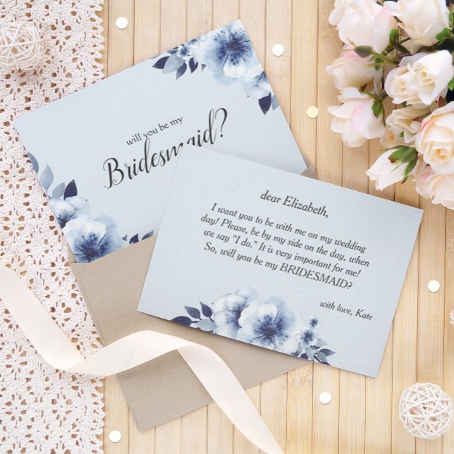 Wirst du meine Hochzeitsfrau Blue Anemones Blume s Einladung (Von Creator hochgeladen)