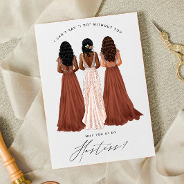 Wirst du meine Hostess sein? Mädchen in Gowns Einladung