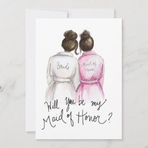Wirst du meine MOH sein? Dk Br Bun Bride Dk Br Bun Dankeskarte