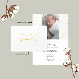 Wirst du meine Patentante Baby-Foto-Antrag Folie Folienkarte