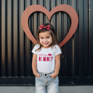 Wirst du meine sein? Valentinstag-Mädchen Kleinkind T-shirt