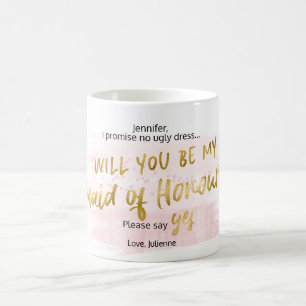 Wirst du meine Trauzeugin Rosenwasser-Aquarell Tasse