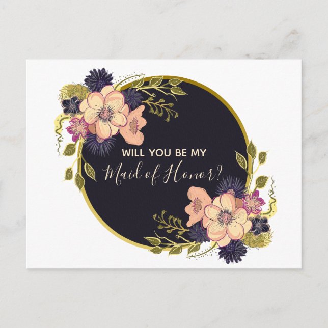 Wirst du meine Trauzeugin sein? Einladungspostkarte (Vorderseite)