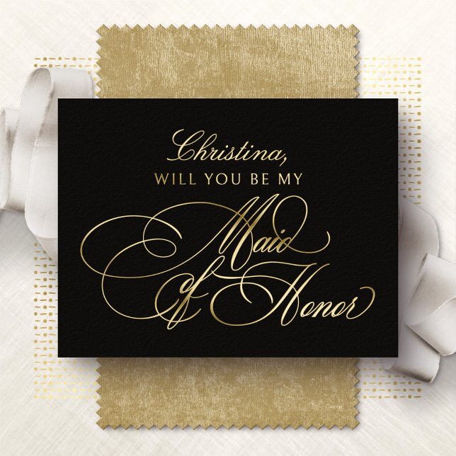 Wirst du meine Trauzeugin sein Foil-Karte Folien Feiertagspostkarte (Von Creator hochgeladen)