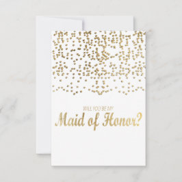 "Wirst du meine Trauzeugin sein?" Imitats Gold Con Einladung