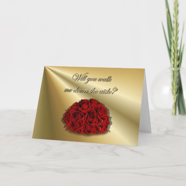 Wirst du mich den Gang runter führen? Hochzeitskir Einladung (Vorderseite)