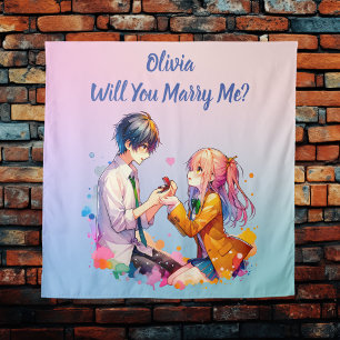 Wirst du mich heiraten   Anime-Heiratsantrag Wandteppich