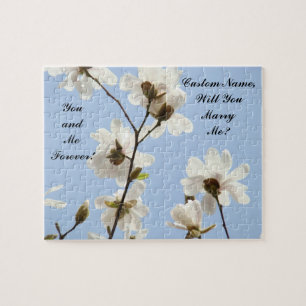 Wirst du mich heiraten? Antiratsel Blaue Magnolien Puzzle