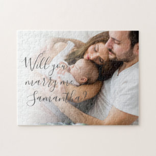 Wirst du mich heiraten Antrag Familienfoto Puzzle