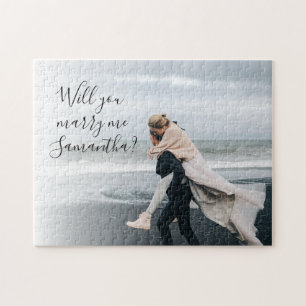 Wirst du mich heiraten Antrag Moderne Foto Puzzle