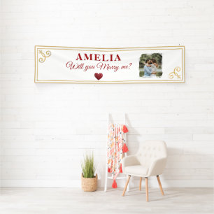 Wirst du mich heiraten Herz Romantischer Heiratsan Banner