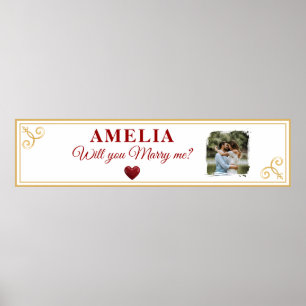 Wirst du mich heiraten Herz Romantischer Heiratsan Poster