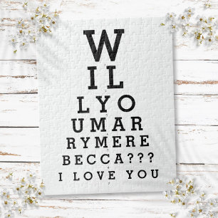 Wirst du mich heiraten Optiker-Chart individuelle Puzzle