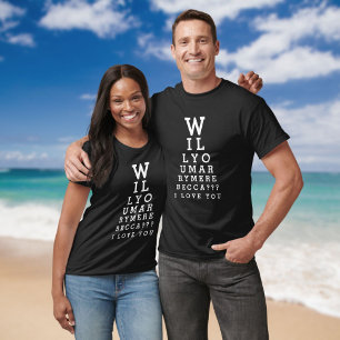 Wirst du mich heiraten Optiker-Chart   T-Shirt