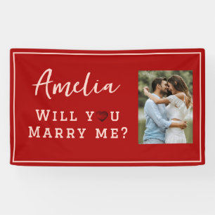 Wirst du mich heiraten Romantisches Heiratsantrags Banner
