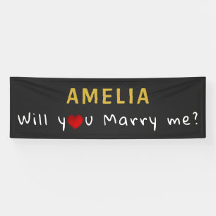 Wirst du mich heiraten, roter Herz Romantischer An Banner