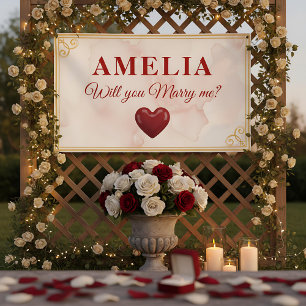 Wirst du mich heiraten, roter Herzromantischer Hei Banner