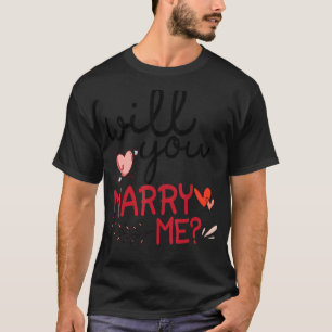 Wirst du mich heiraten Verlobung Junggesellinnenab T-Shirt