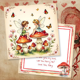 Wirst du mich heiraten   Vintage Cottage Core Fee Karte