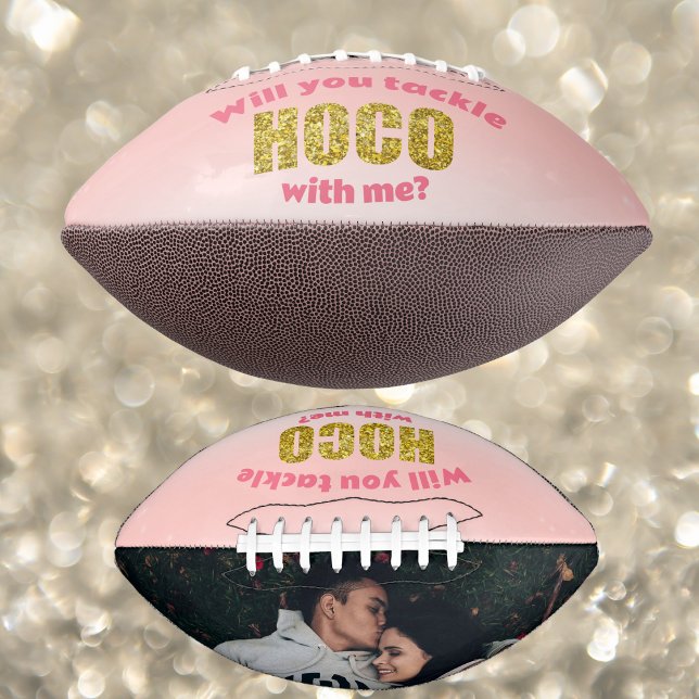 Wirst du mit mir gegen HOCO vorgehen? Football (Make a unforgettable invite to your Homecoming with this personalized football. )