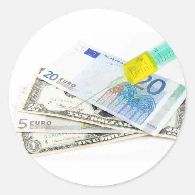 Wirtschaftliche Injektion Runder Aufkleber (Vorderseite)