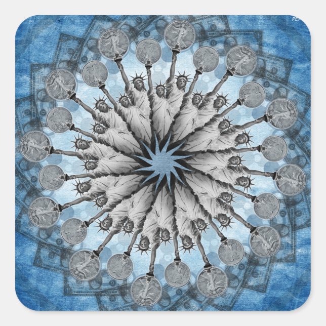 Wirtschaftsfreiheit Quadratischer Aufkleber (Vorderseite)