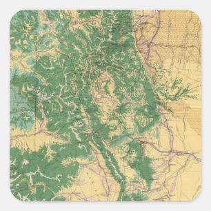 Wirtschaftskarte von Colorado Quadratischer Aufkleber