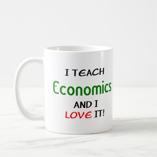 Wirtschaftslehre und Liebe Kaffeetasse (Links)