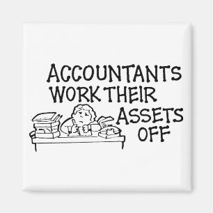 Wirtschaftsprüfer arbeiten ihre Vermögenswerte von Magnet