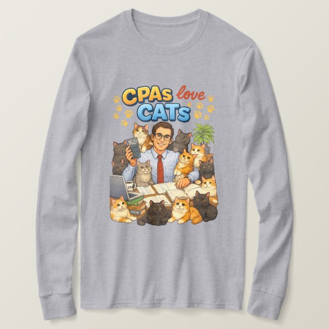 Wirtschaftsprüfer lieben Katzen T-Shirt (Design vorne)