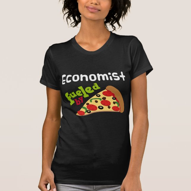 Wirtschaftswissenschaftler-(lustige) Pizza T-Shirt (Vorderseite)