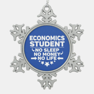Wirtschaftswissenschaftler ohne Leben oder Geld Schneeflocken Zinn-Ornament