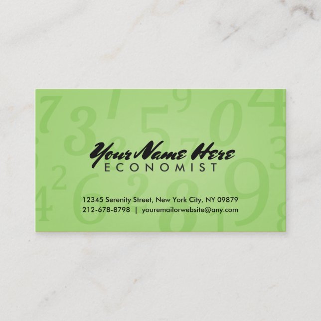 Wirtschaftswissenschaftler-Visitenkarten Visitenkarte (Vorderseite)