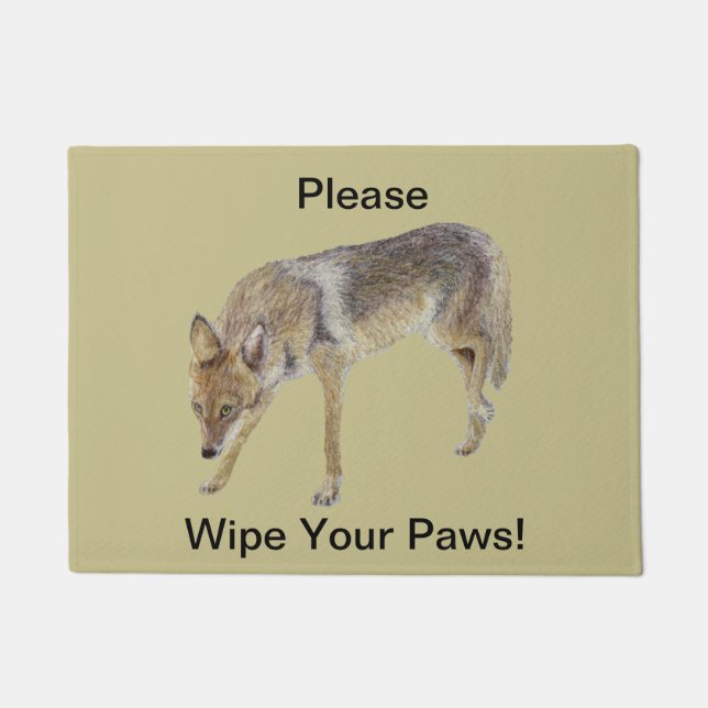 Wischen Sie Ihre Paws Coyote Fußmatte (Vorderseite)