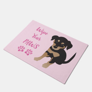 Wischen Sie Ihre Pfoten Niedliche Puppy Pink Fußmatte