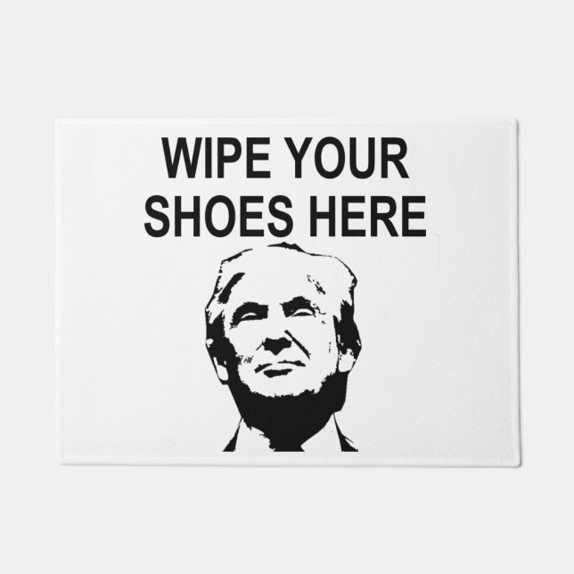 Wischen Sie Ihre Schuhe auf Trumps Gesicht Fußmatte (Vorderseite)