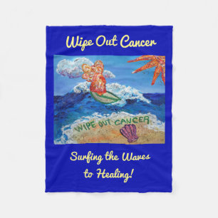 Wischen Sie Krebs Surfen Angel Chemo Custom Blanke Fleecedecke