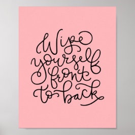 Wischen Sie sich vor nach hinten Funny Bathroster  Poster