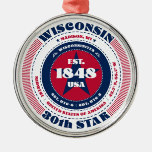 Wisconsin 30. State Weihnachtsschmuck