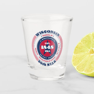 Wisconsin 30th Star Patriotic Shot Glas