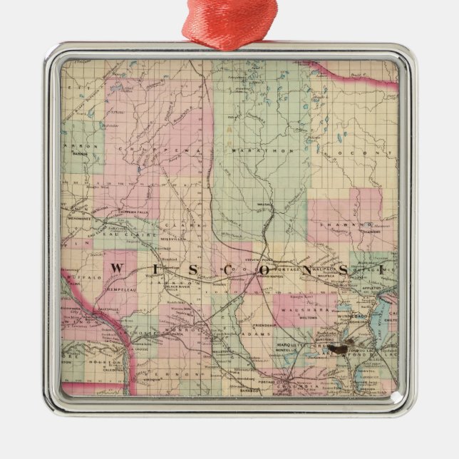 Wisconsin 3 ornament aus metall (Vorne)