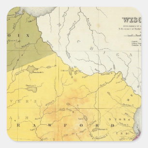 Wisconsin 4 quadratischer aufkleber