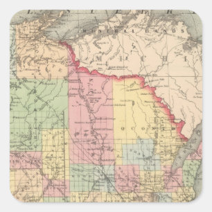Wisconsin 7 quadratischer aufkleber