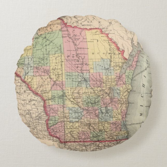 Wisconsin 7 rundes kissen (Vorderseite)