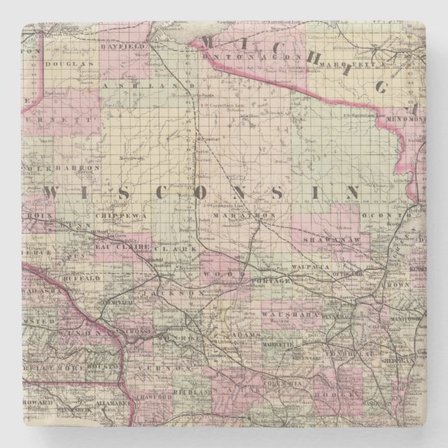 Wisconsin 9 steinuntersetzer (Vorderseite)