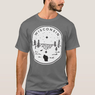 Wisconsin Abzeichen Up North Black T-Shirt
